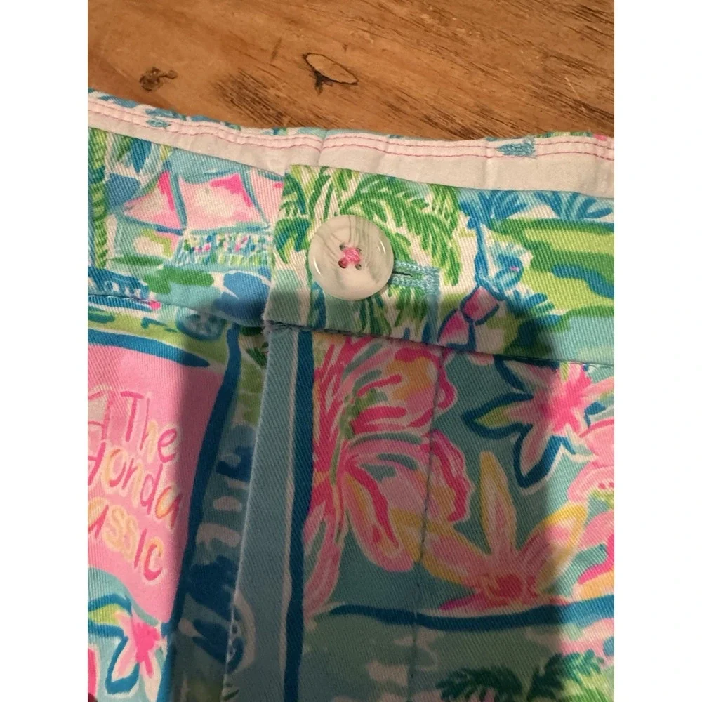 Lilly Pulitzer Mens Beaumont Shorts 38 Honda Classic Golf Print Cotton Stretch